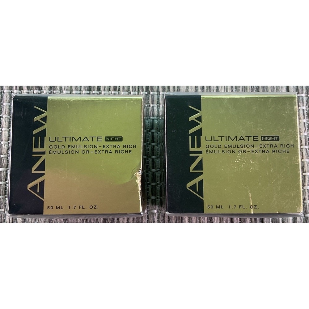 2 pk AVON Anew Ultimate Night Gold Emulsion Extra Rich Anti-Aging Cream 50ml 1.7